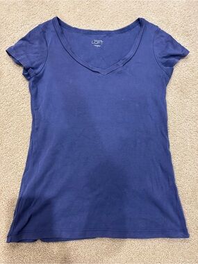 LOFT Short Sleeve V-Neck Tee in Navy
